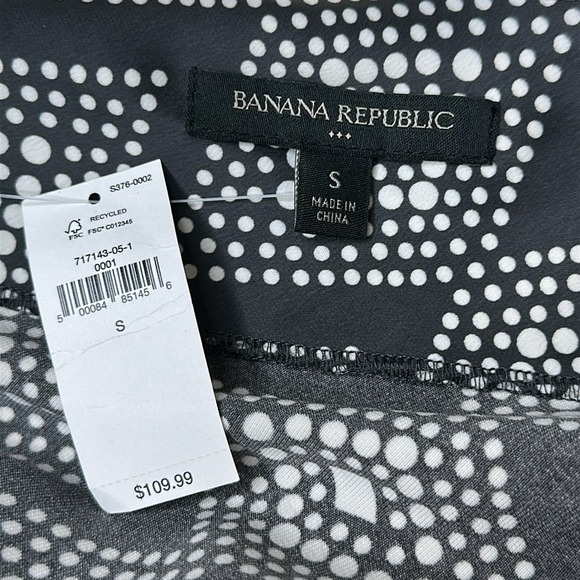 NWT Banana Republic Factory Grey White Geometric Design Satin Slip Dress Size S - Picture 9 of 12